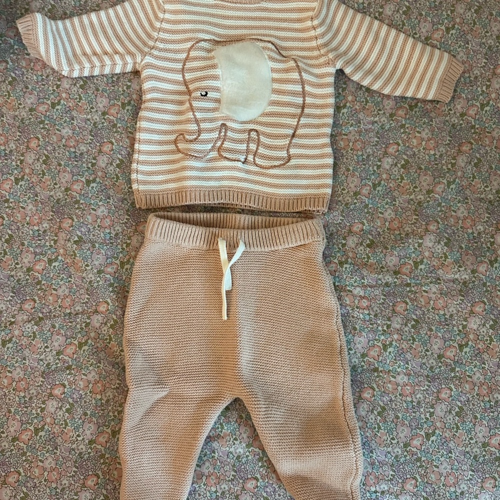 Rene Rofe Beige Elephant Kids Matching Set